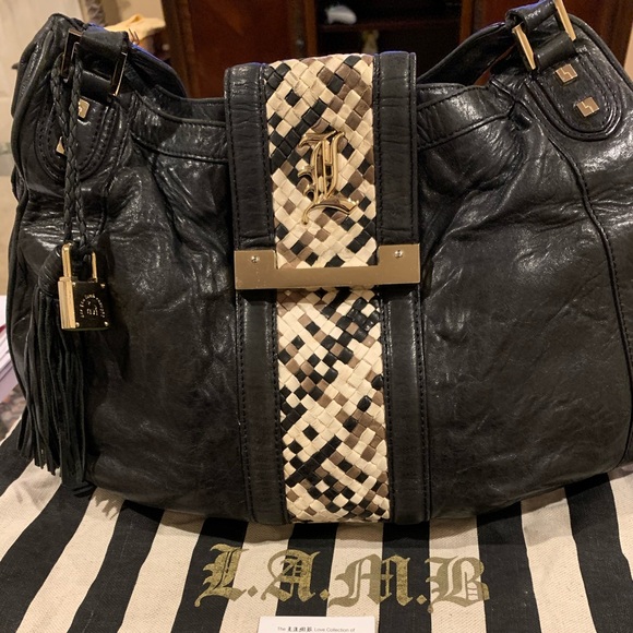 LAMB watchall black crinkled leather hobo bag - Picture 3 of 8